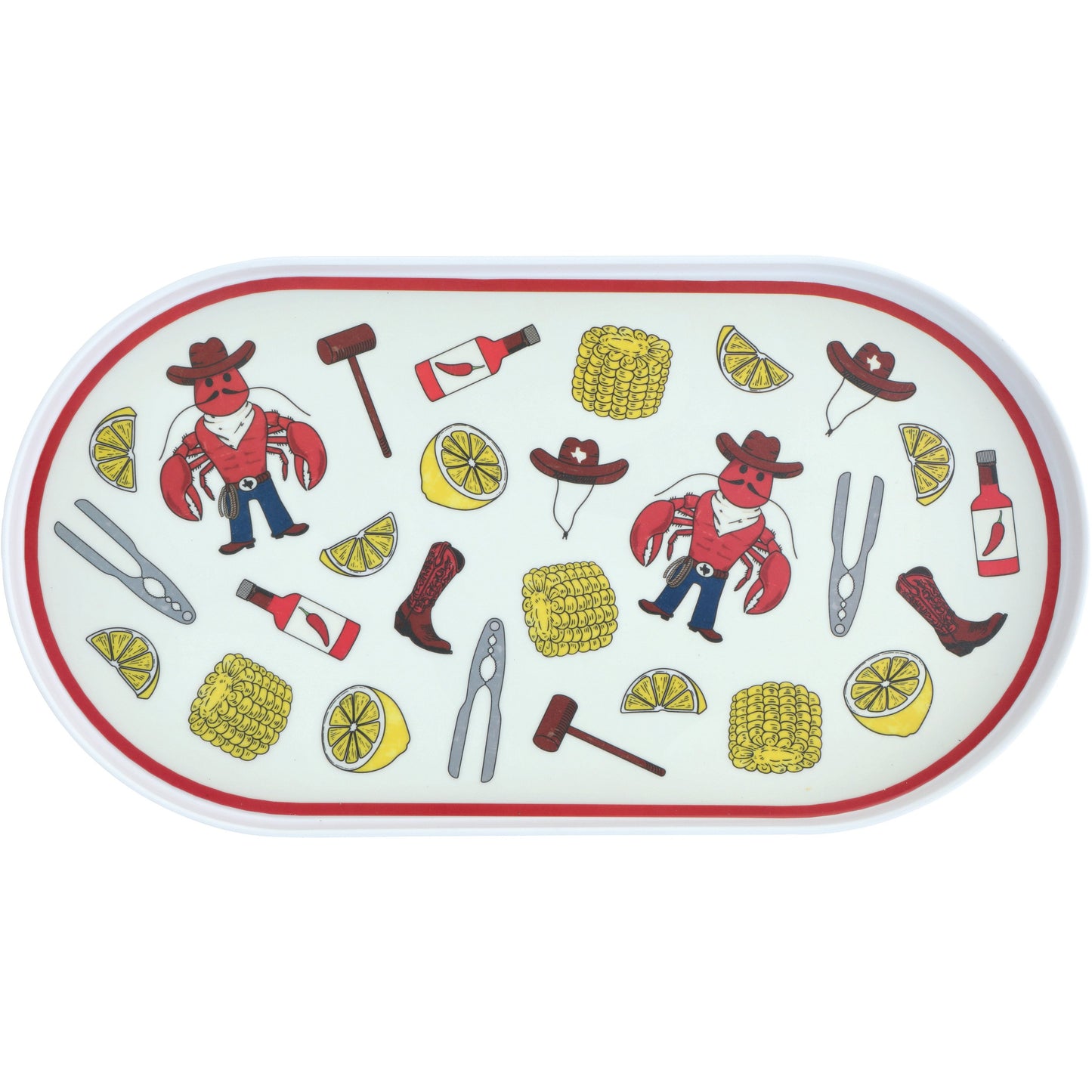 Destination Holiday Cowboy Crawfish Melamine Tray
