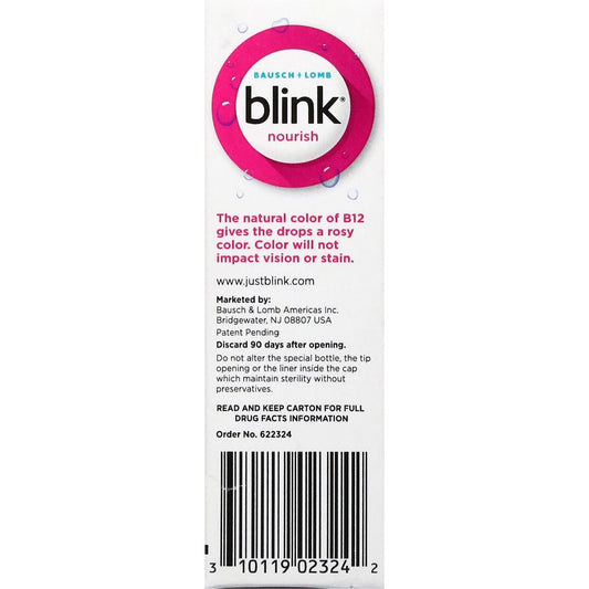 Bausch & Lomb Blink Blink Nourish Dry Eye Vitamin Infused Relief Lubricating Drops