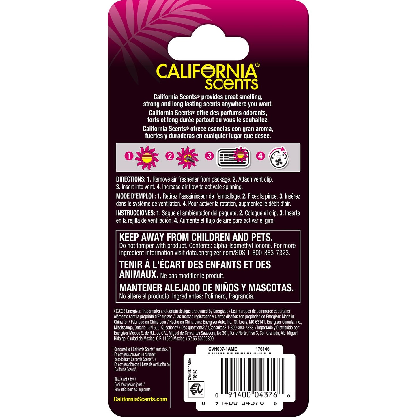 California Scents Coronado Cherry Sun Spinner Air Freshener