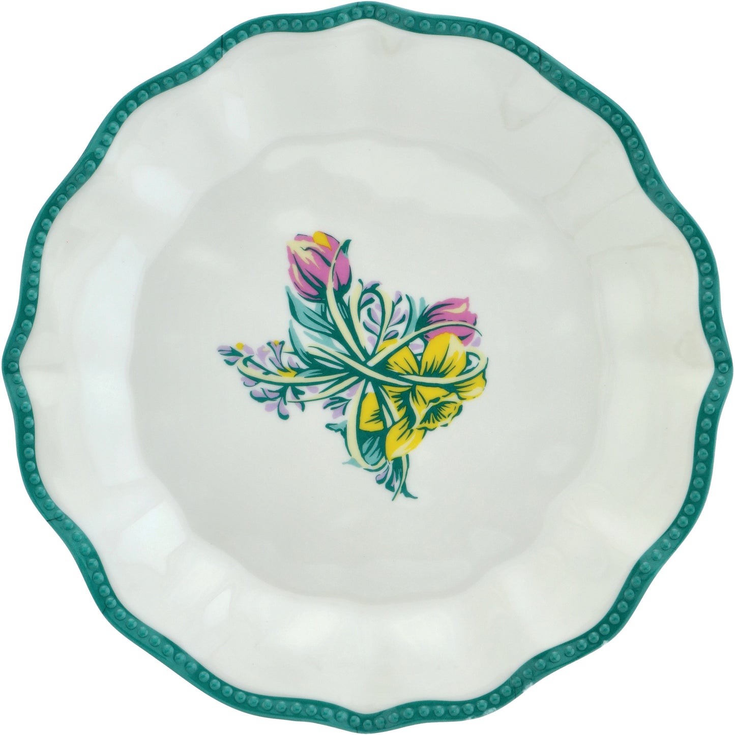 Destination Holiday Floral Texas Melamine Plate