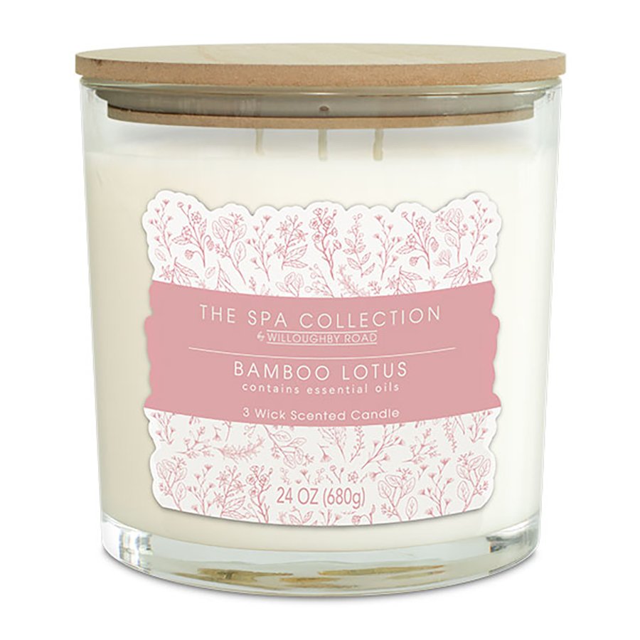 Willoughby Road The Spa Collection Scented 3 Wick Candle - Bamboo Lotus