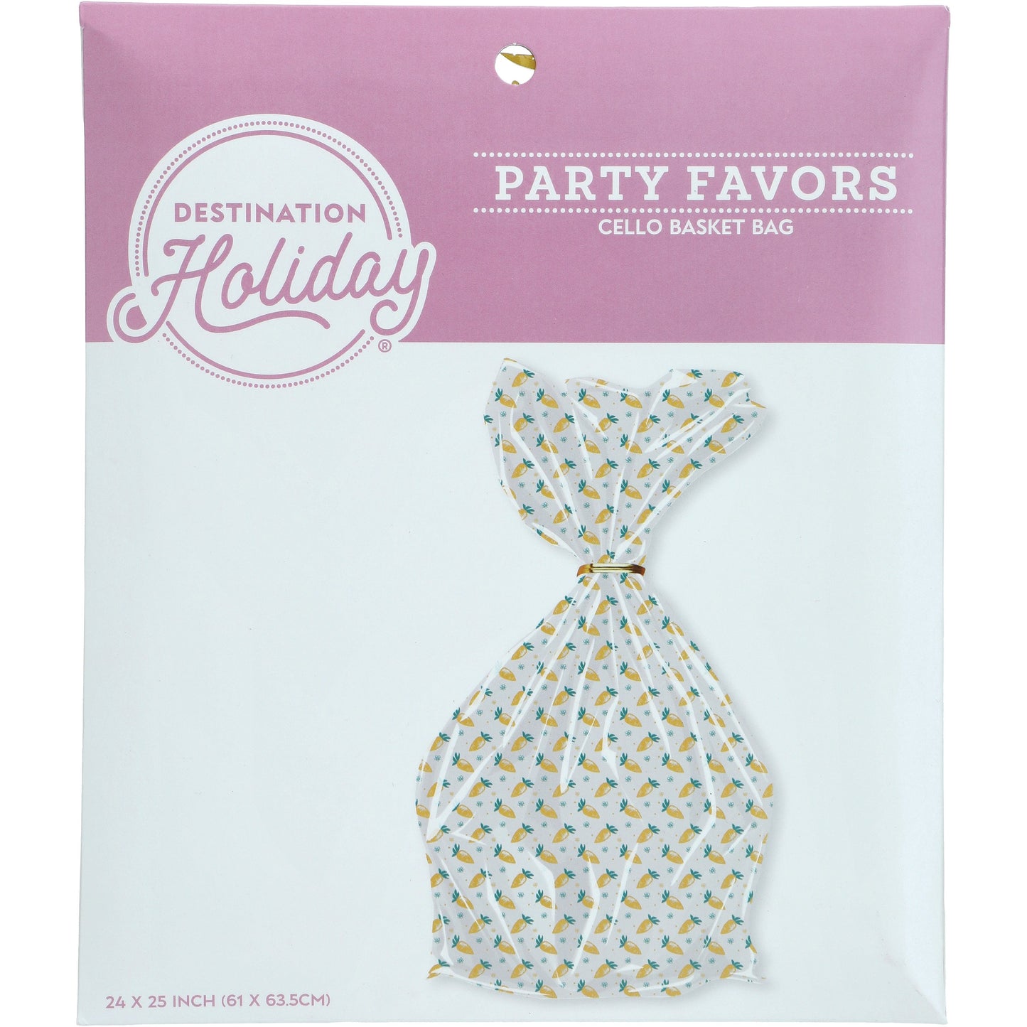 Destination Holiday Carrot Cellophane Basket Bag