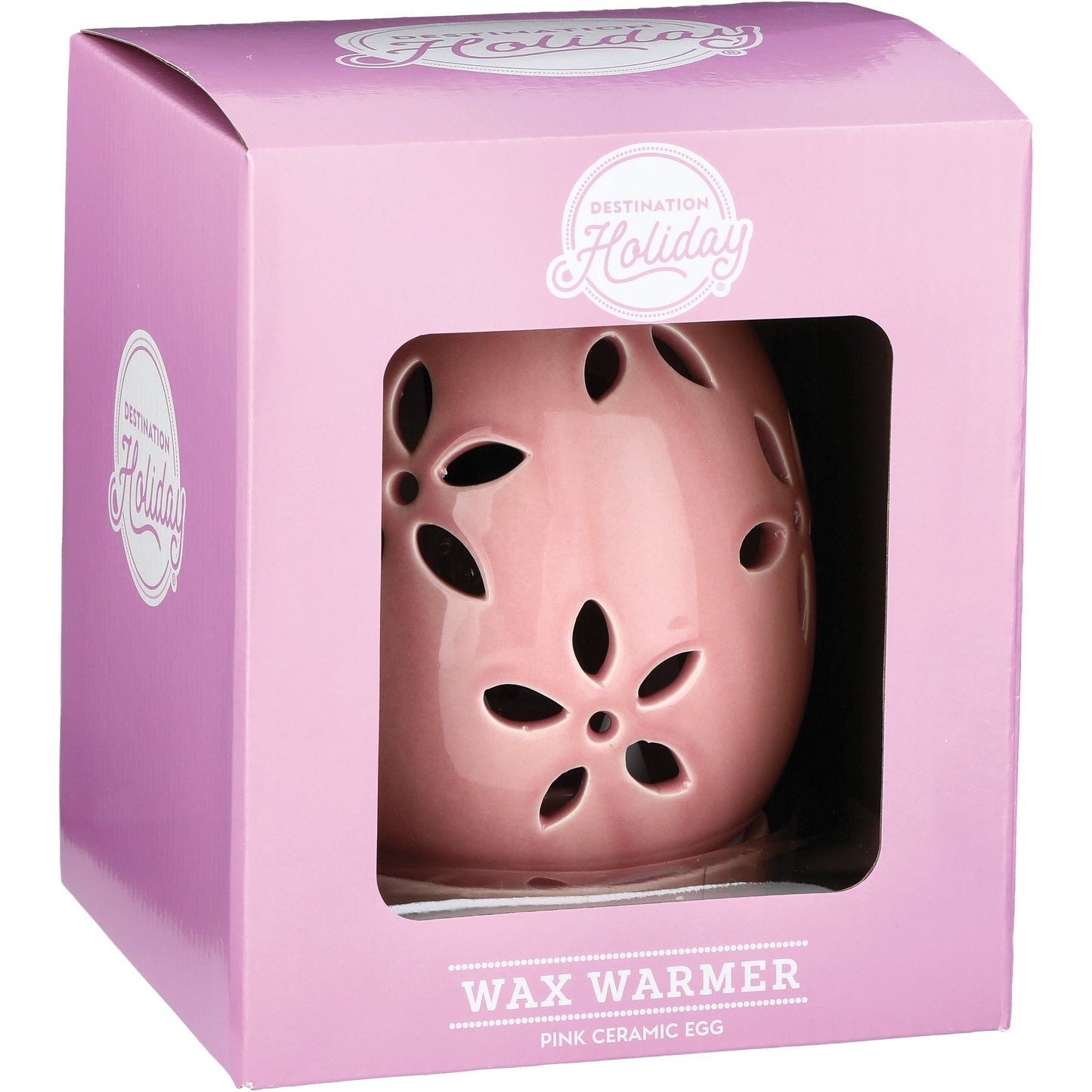 Destination Holiday Flower Egg Pink Ceramic Easter Wax Warmer