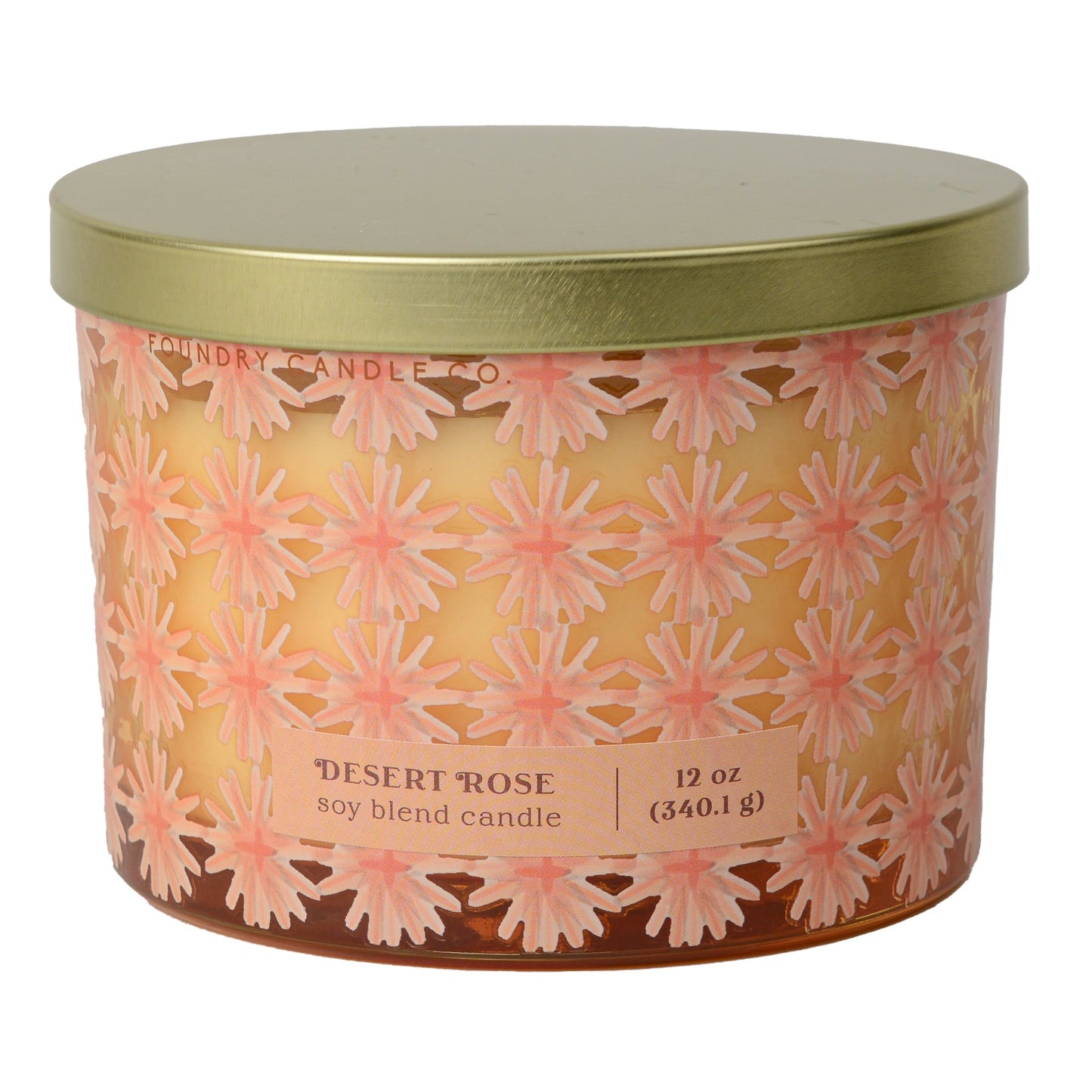 Foundry Candle Co. Desert Rose Scented Soy Blend 3 Wick Candle