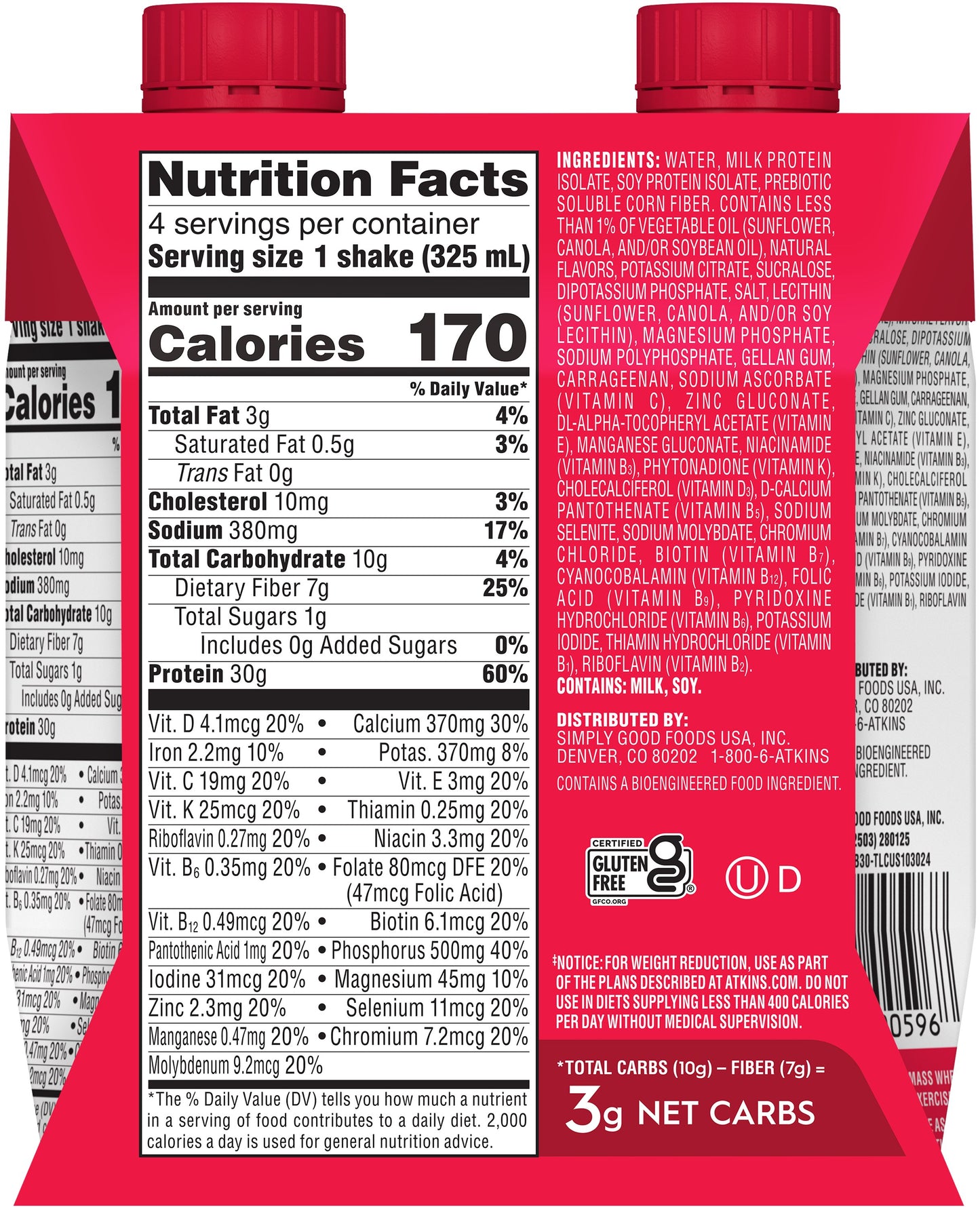 Atkins Strong Strawberry High Protein Shake - 30g Protein
