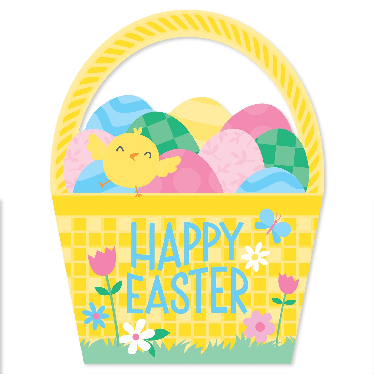 American Greetings Decorative Chick & Colorful Eggs Easter Basket Gift Bag