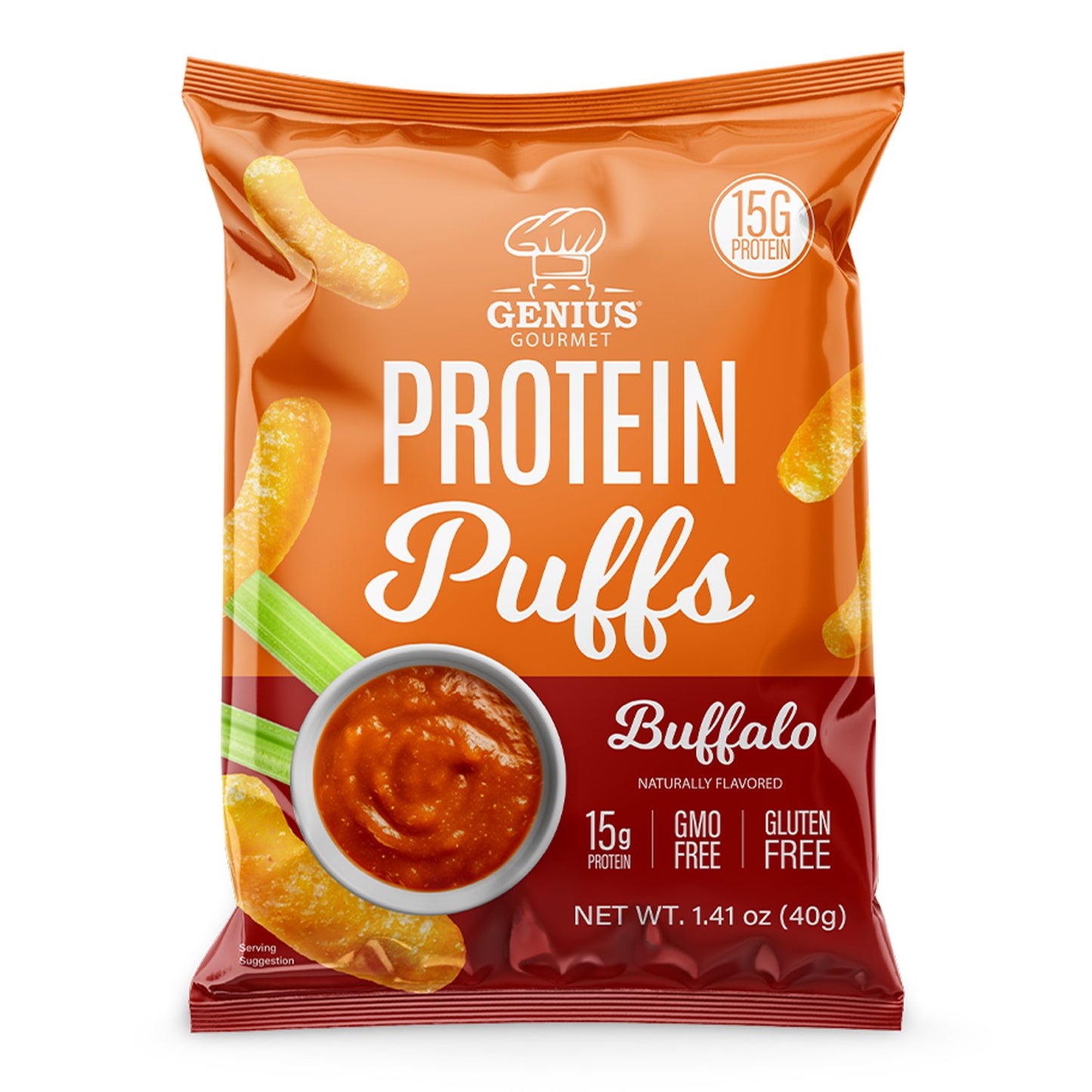 Genius Gourmet Protein Puffs Buffalo - 15g Protein