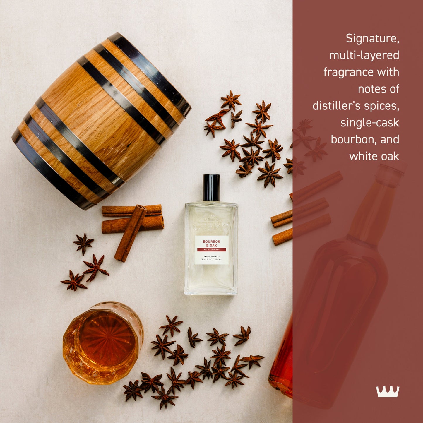 Cremo Men's Spray Cologne - Bourbon & Oak