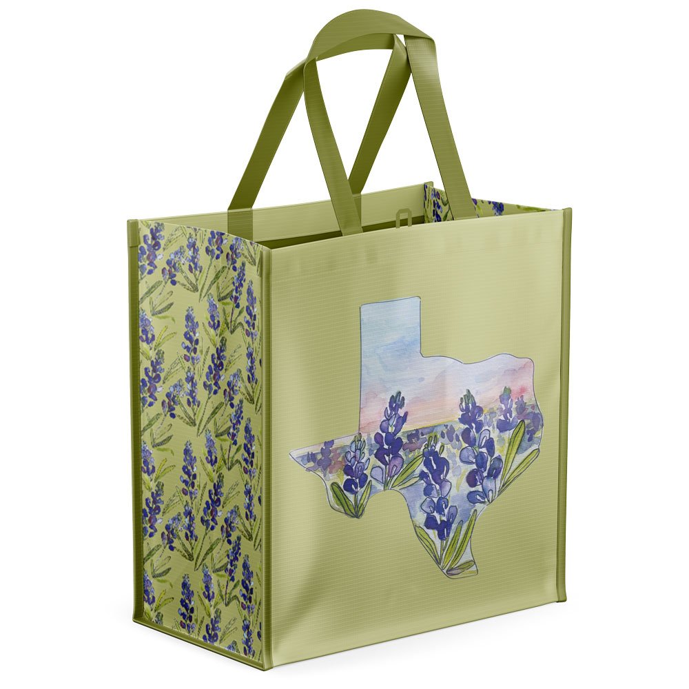 Destination Holiday Texas Bluebonnet Reusable Shopping Bag