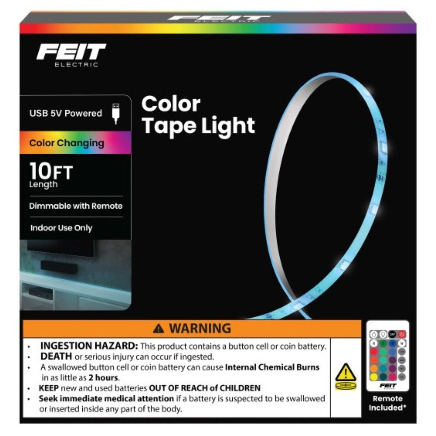 Feit Electric Color Tape Light with USB Plug