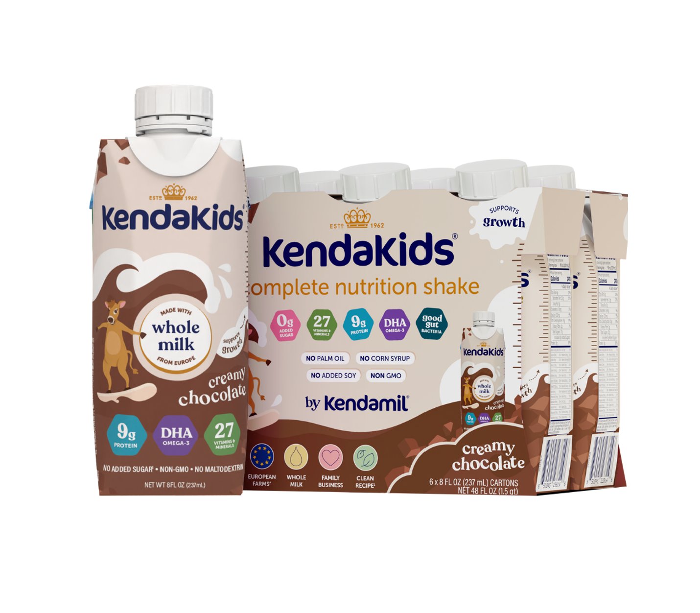 Kendakids Complete Nutrition Shake - Creamy Chocolate, 8 oz Bottles