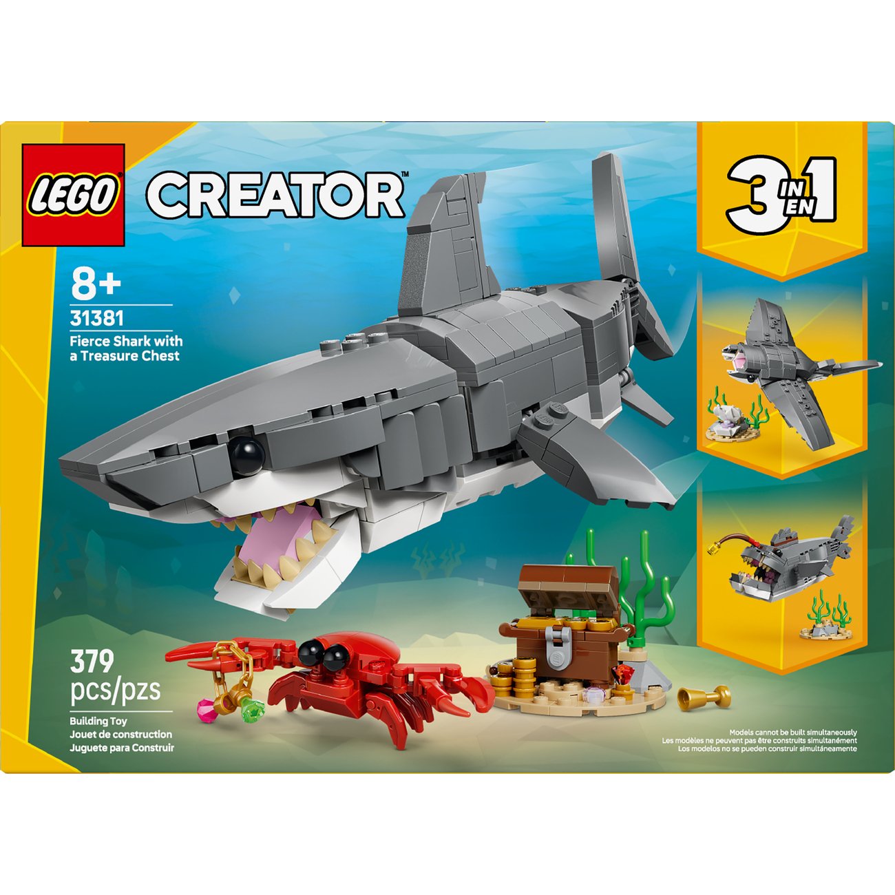 LEGO Creator Fierce Shark with a Treasure Chest Building Set