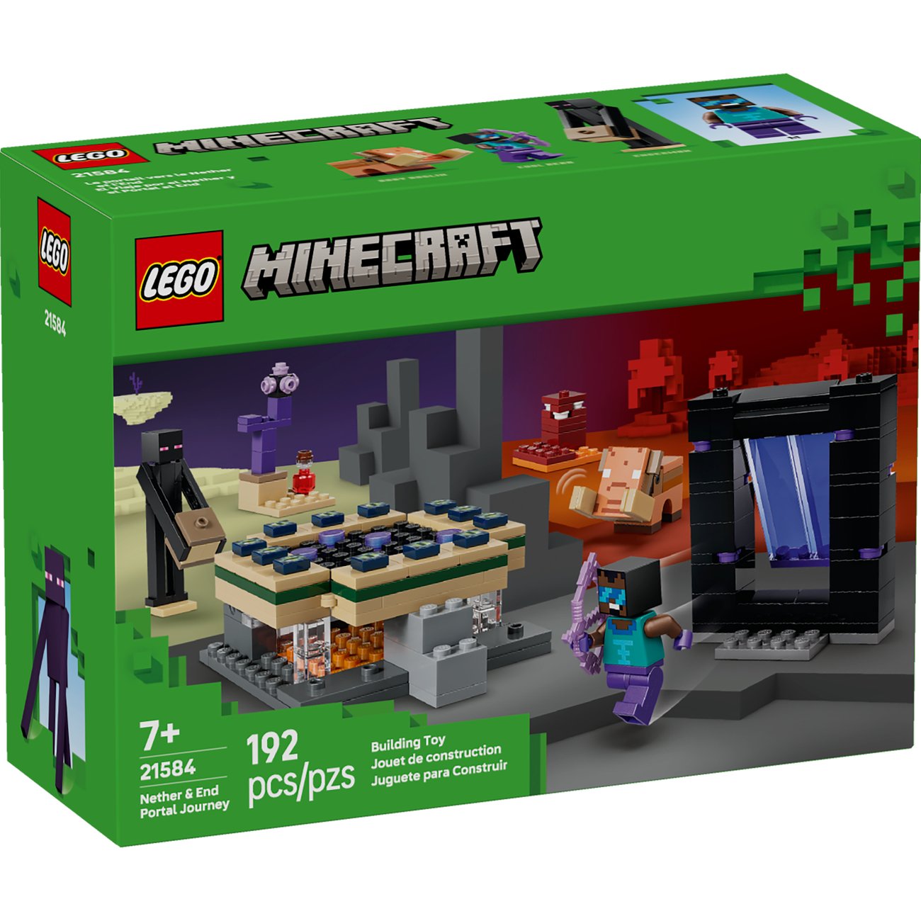 LEGO Minecraft Nether & End Portal Journey Building Set