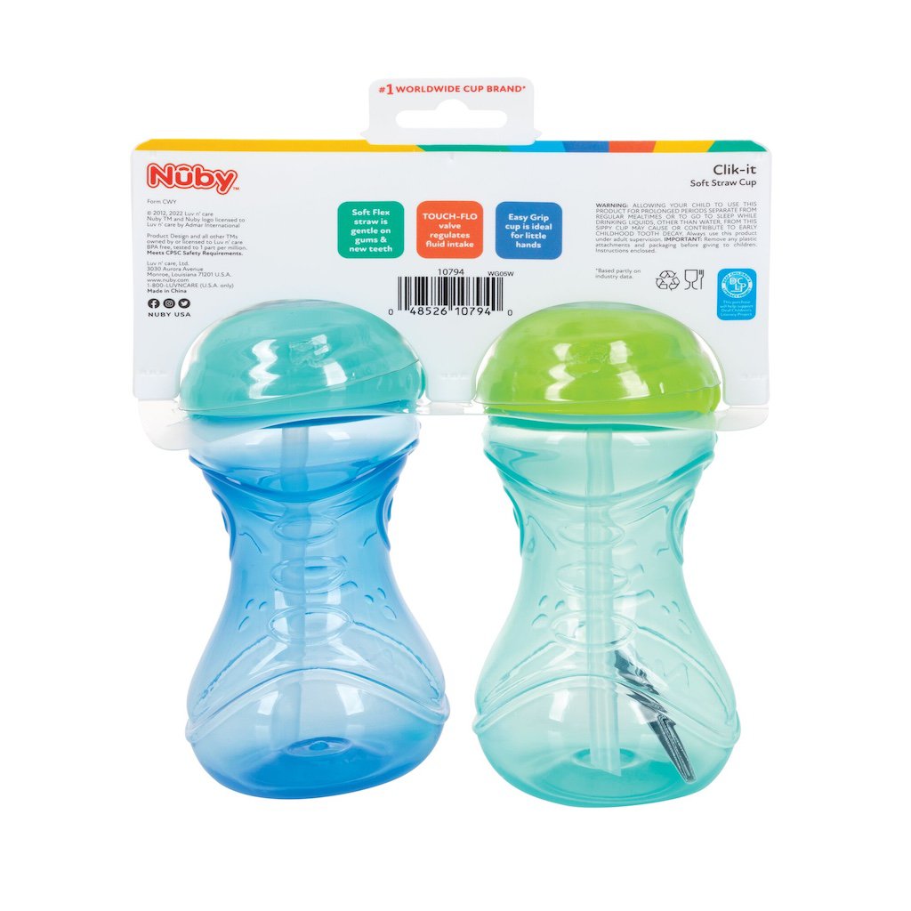 Nuby Clik It Soft Straw Cups