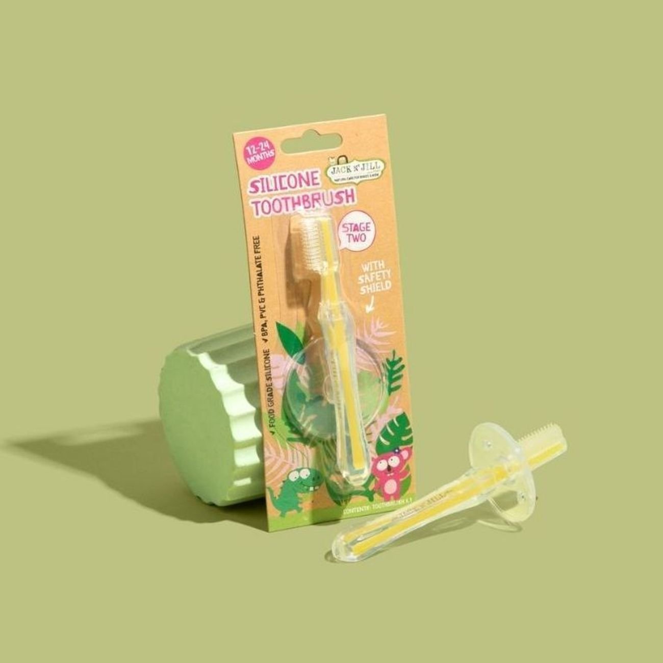 Jack N' Jill Silicone Baby Toothbrush for 12-24 Months