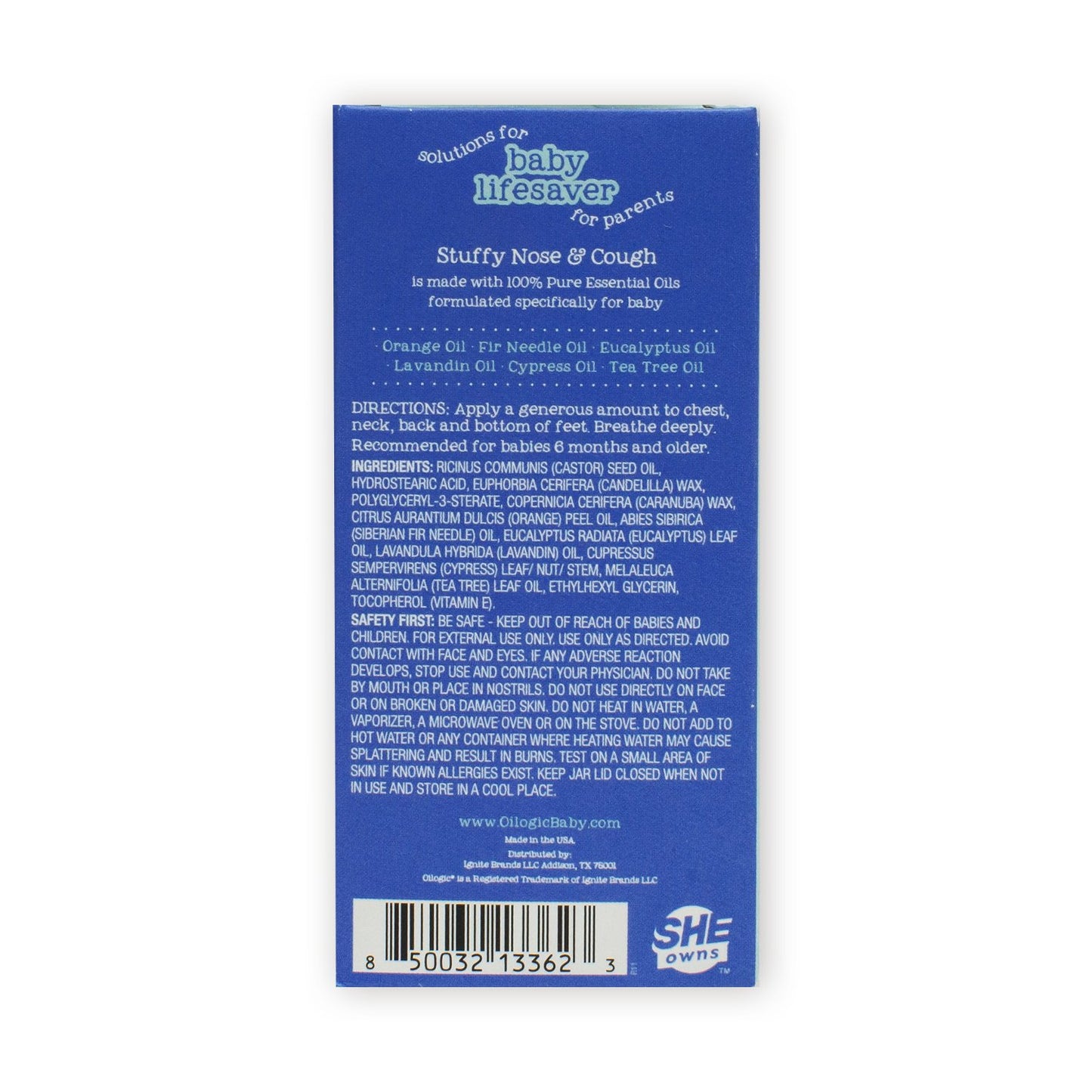 Oilogic Baby Stuffy Nose & Cough Vapor Chest Rub