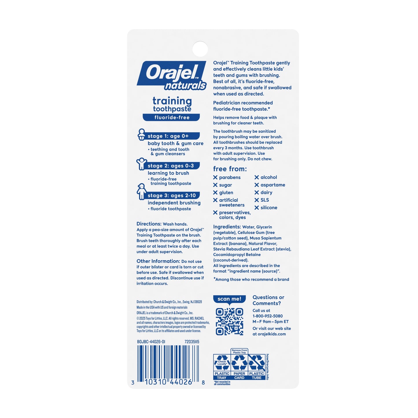 Orajel Ms. Rachel Training Toothpaste & Toothbrush