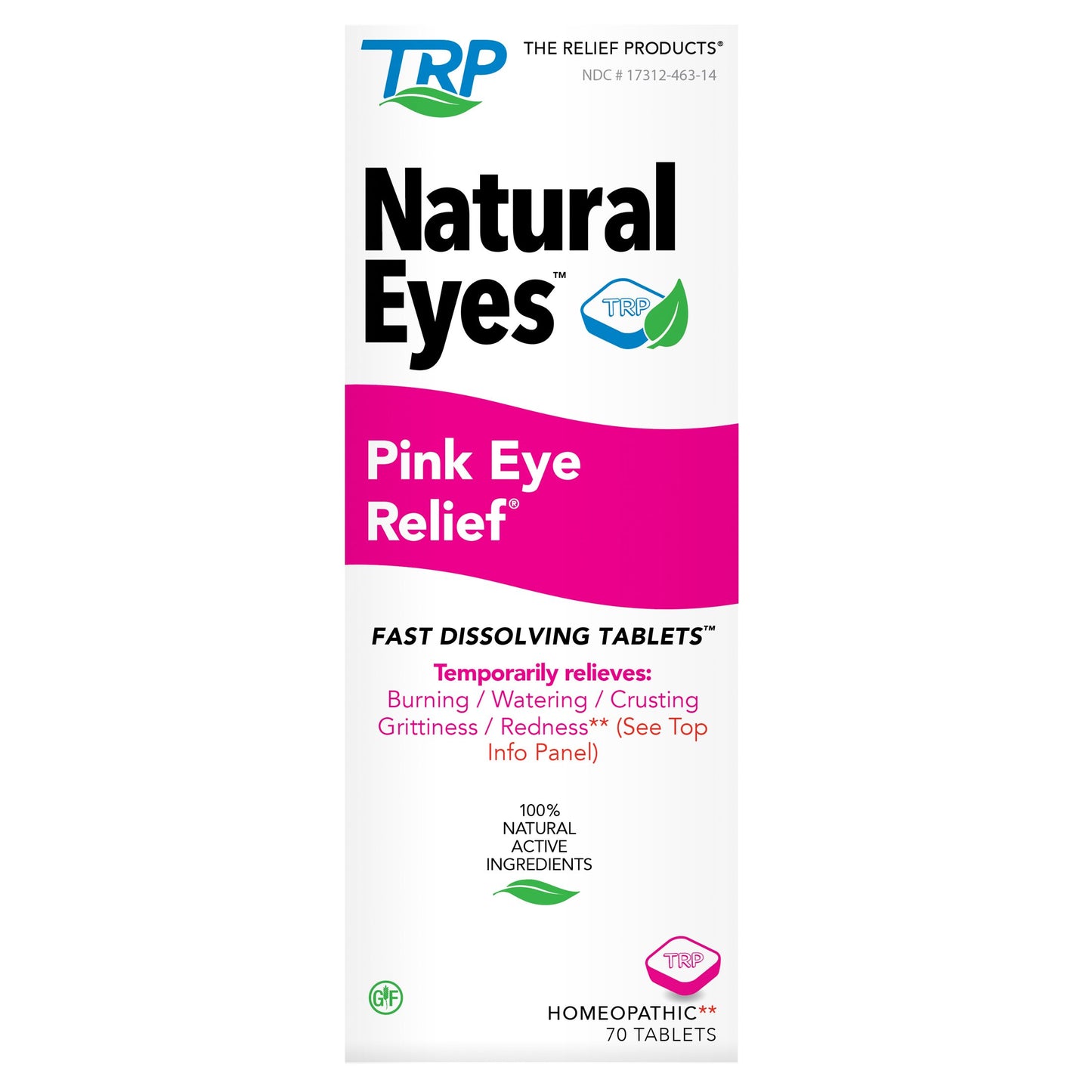 The Relief Products Natural Eyes Pink Eye Relief Tablets