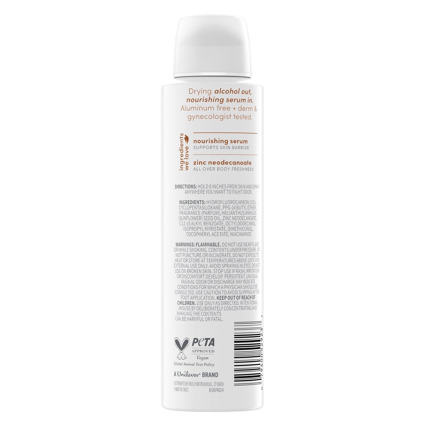 Dove Aluminum Free Sensitive Whole Body Deodorant Spray - Coconut & Vanilla