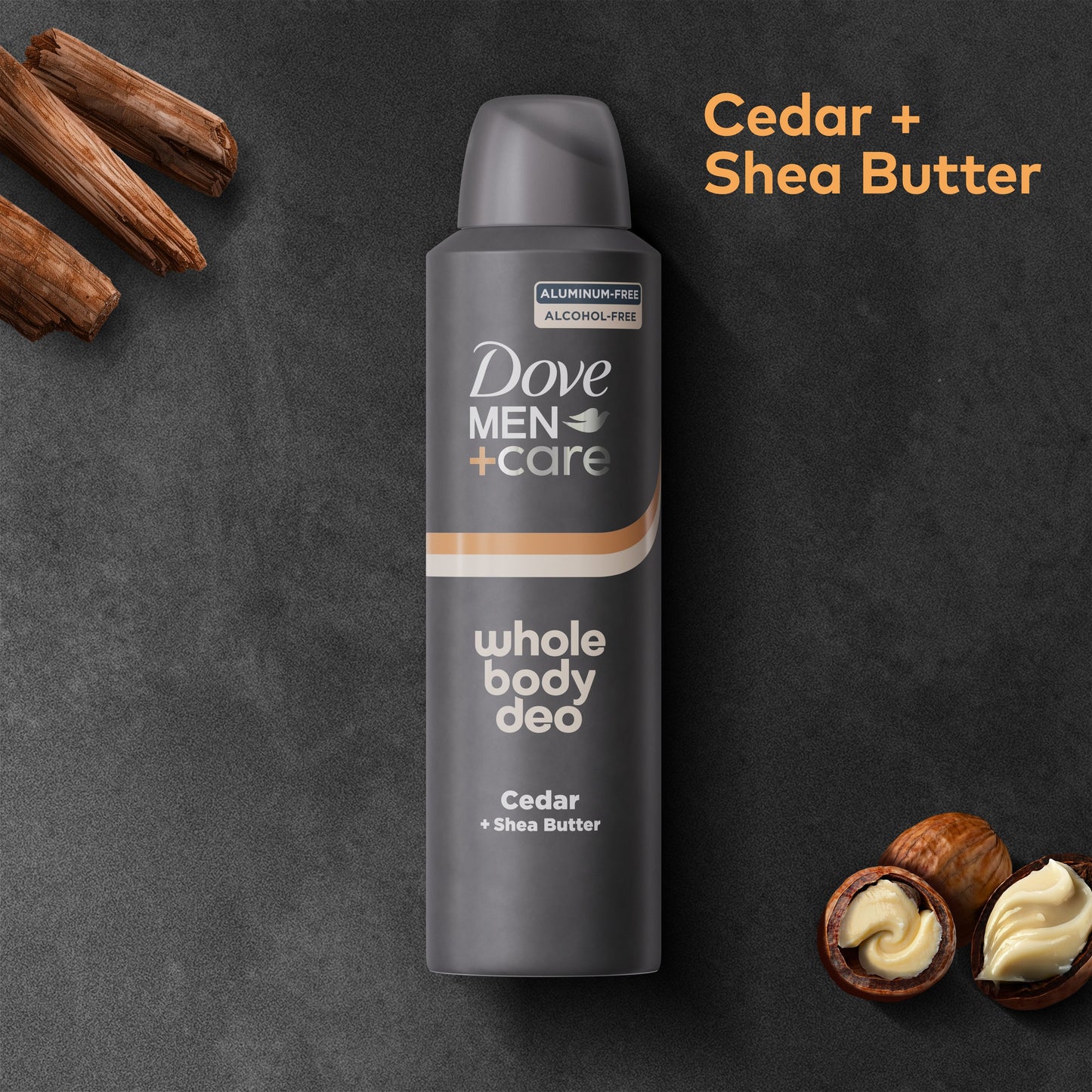 Dove Men+Care Aluminum Free Whole Body Deodorant Spray - Cedar & Shea Butter