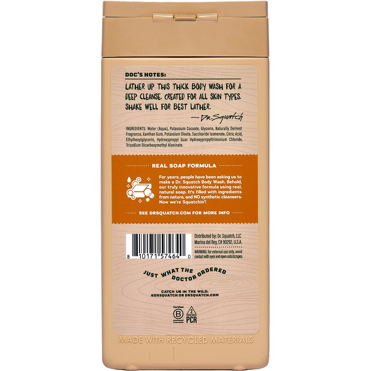 Dr. Squatch Men's Natural Body Wash - Lumberjack Lodge