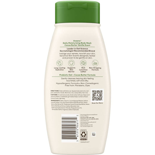 Aveeno Daily Moisturizing Sensitive Skin Oat Body Wash - Cocoa Butter & Vanilla