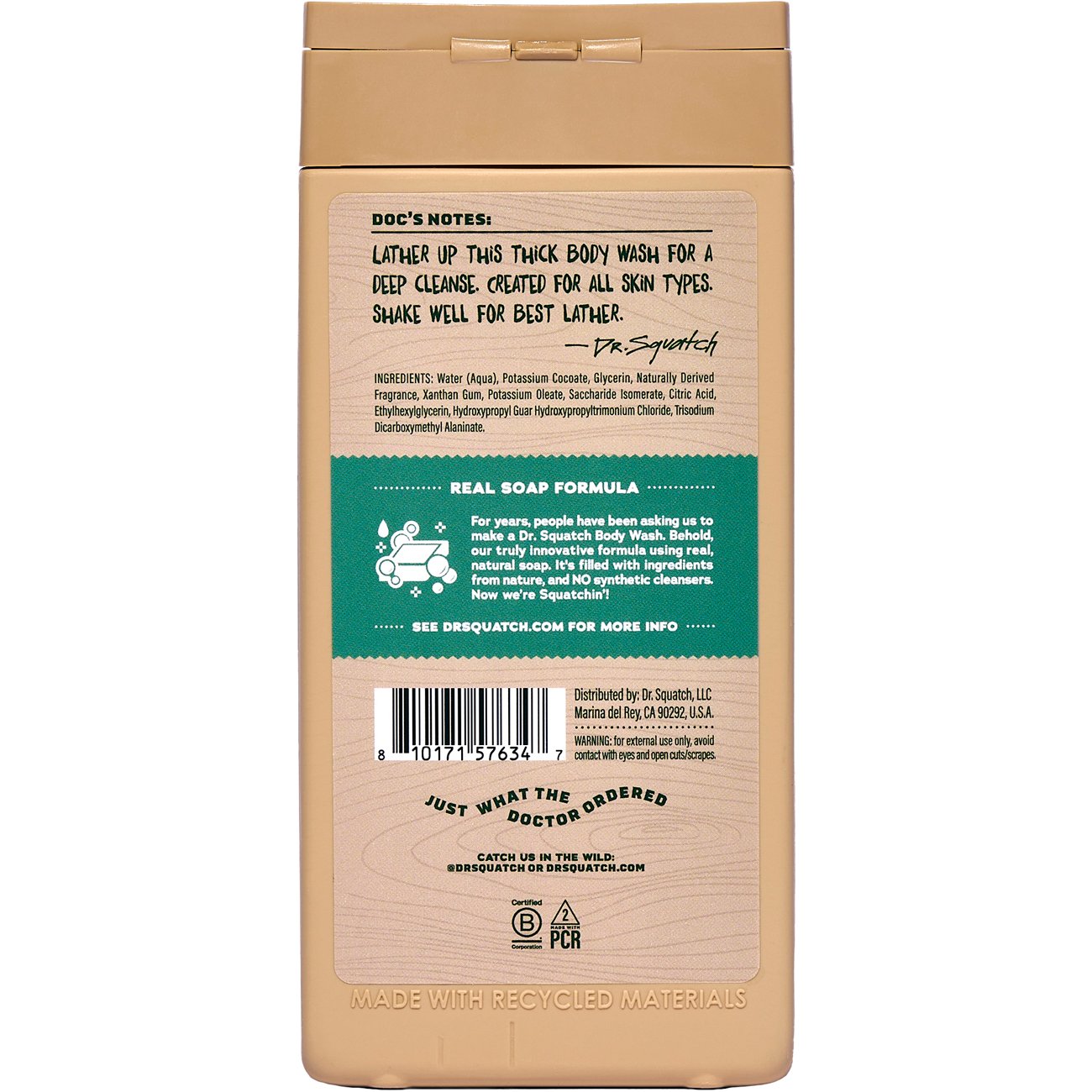 Dr. Squatch Men's Natural Body Wash - Rainforest Rapids