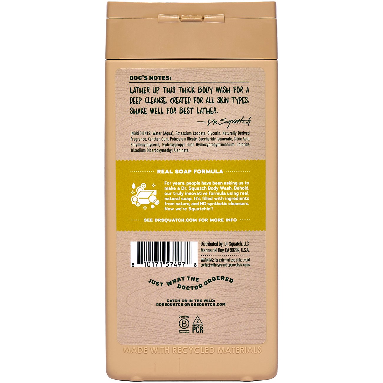 Dr. Squatch Men's Natural Body Wash - Mountain Meadow
