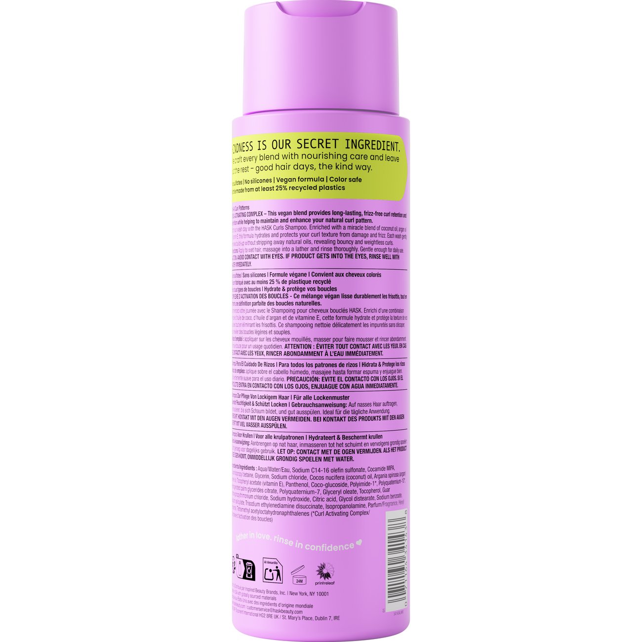 HASK Curl Care Shampoo - Coconut Oil, Argan Oil & Vitamin E