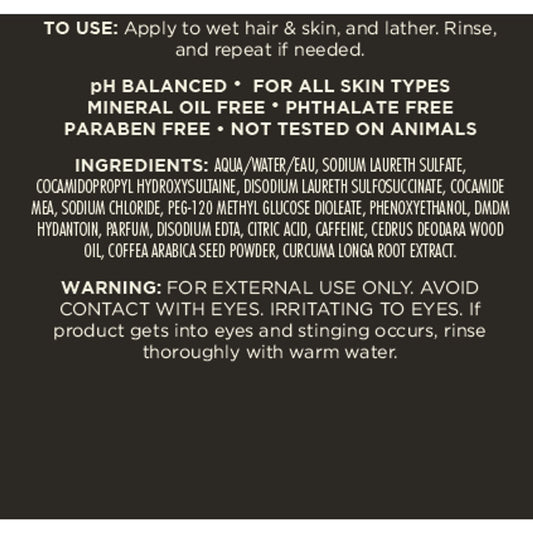 On Tap Grooming Energizing 4-in-1 Shower Gel - Dark Roast & Smokey Cedarwood