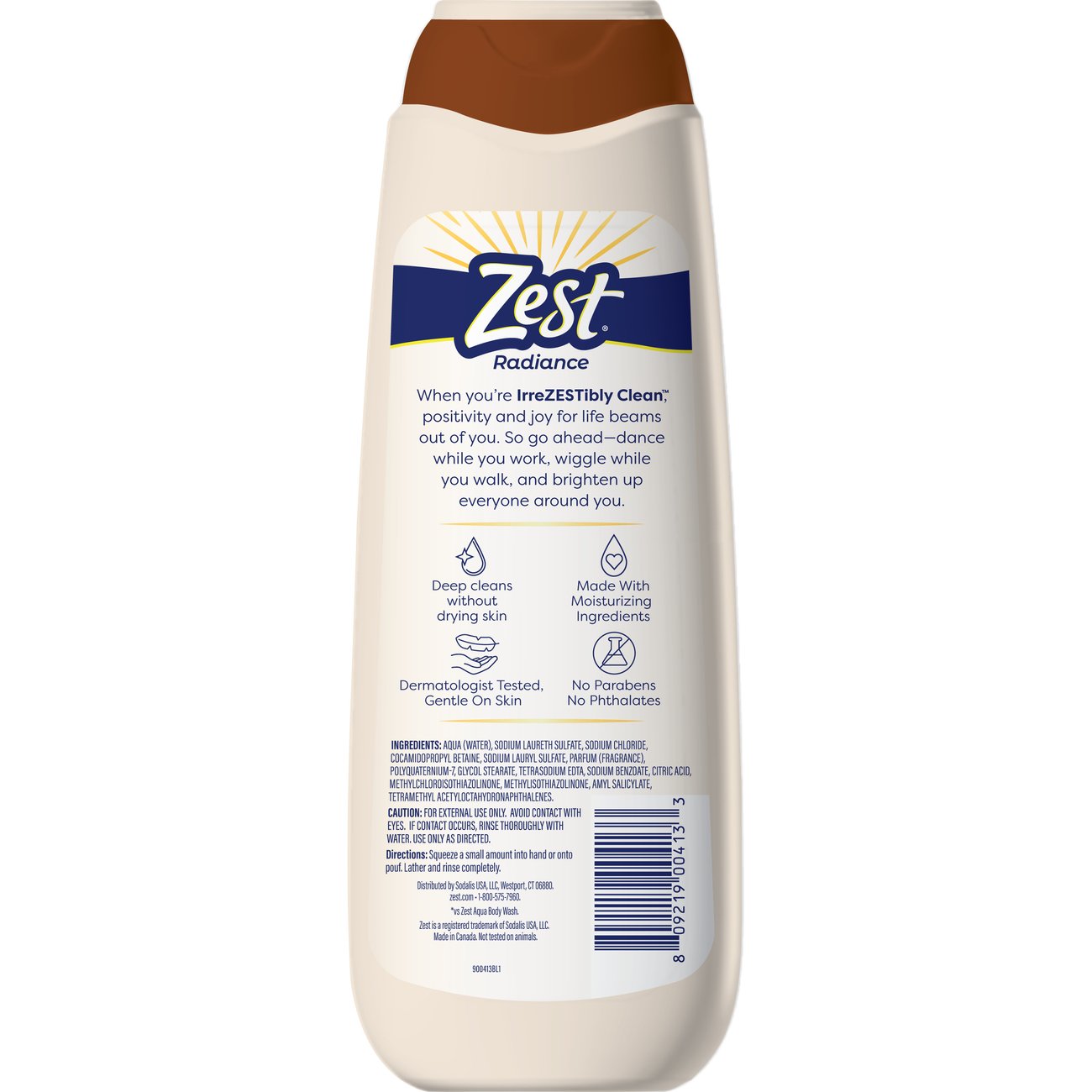 Zest Radiance Moisturizing Body Wash - Vanilla Coconut Glow