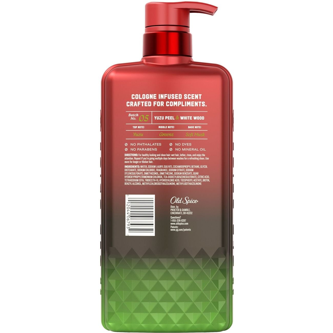 Old Spice Men's Shampoowith Vitamin E & Biotin - Fresh Yuzu Peel & White Wood