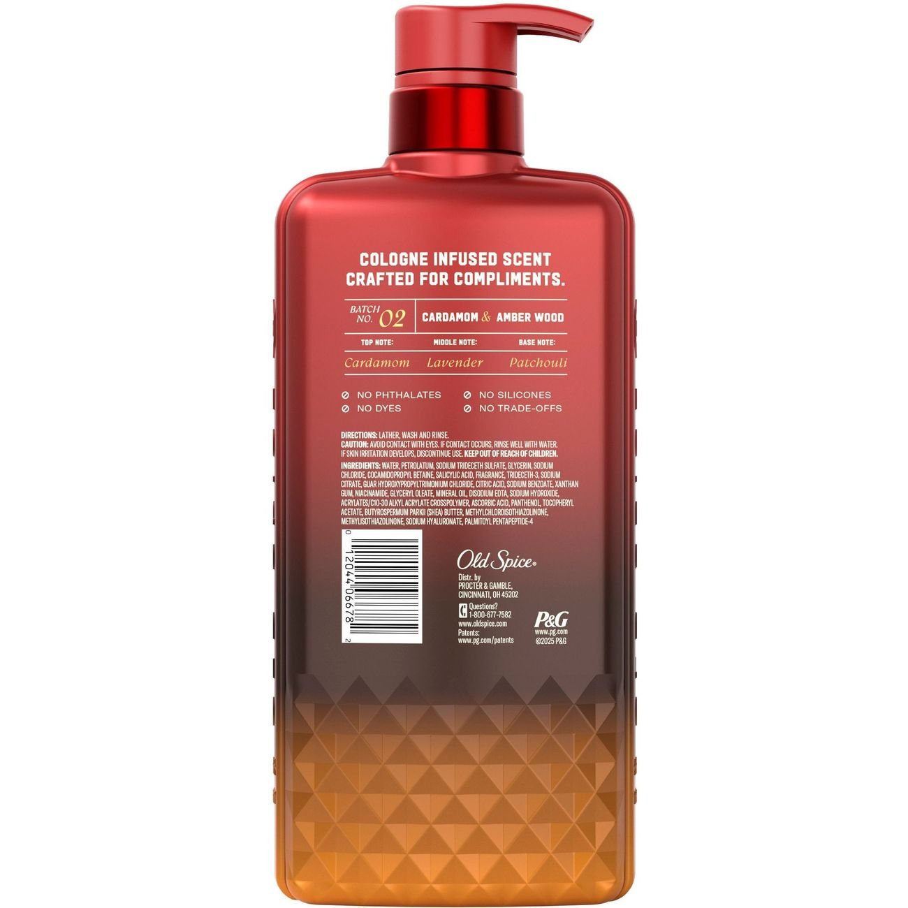 Old Spice Cologne Infused Body Wash - Cardamom & Amber Wood