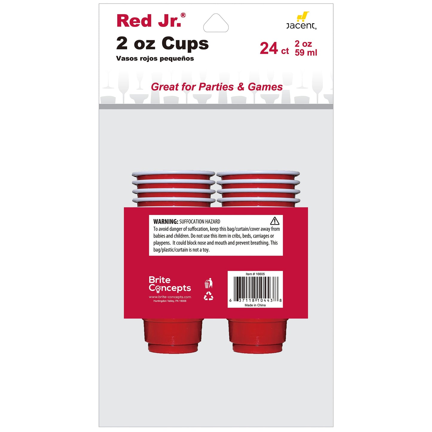 The Bar 2 Ounce Red Cup Shot Glass