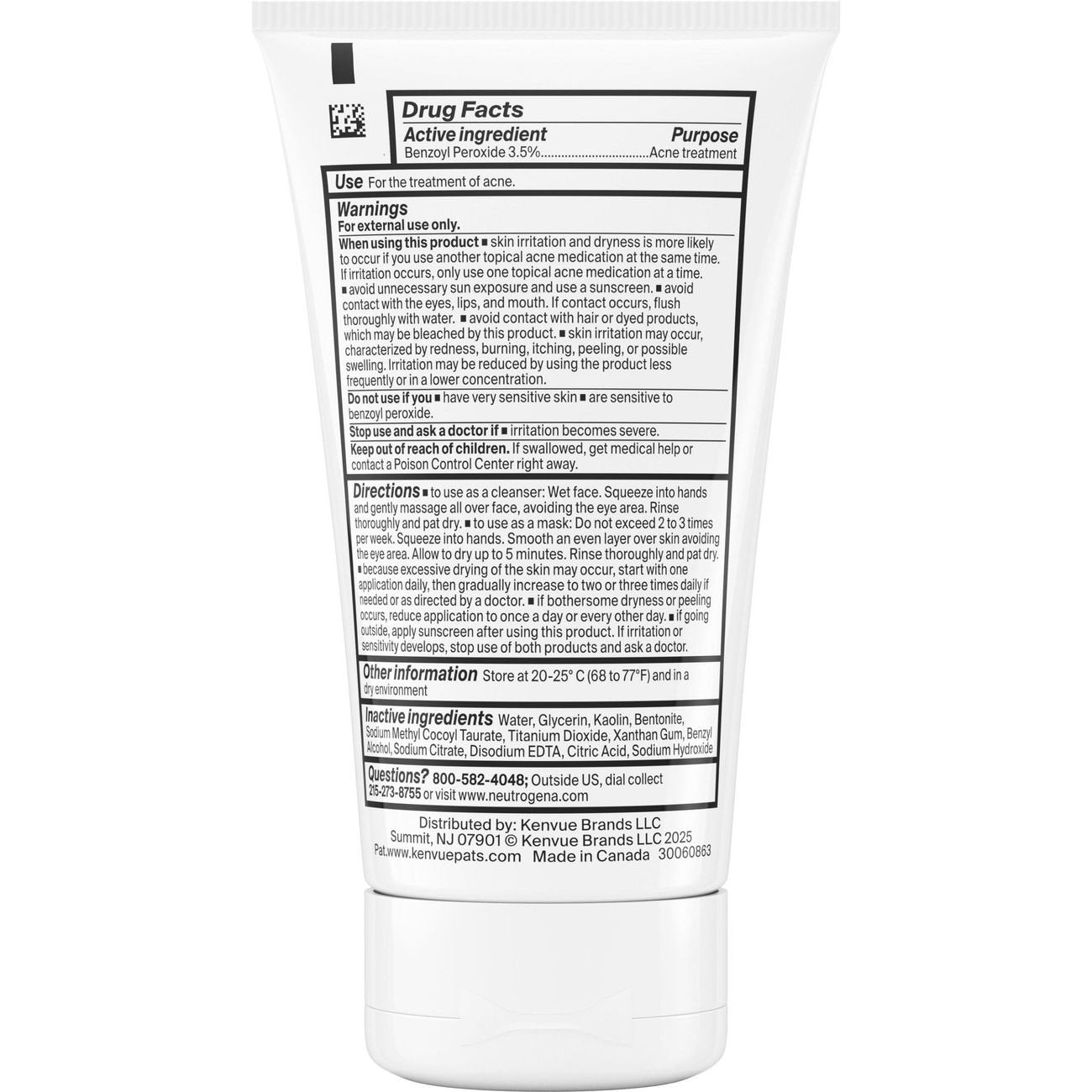 Neutrogena Evenly Clear Acne Cleansing Mask For Use In Shower