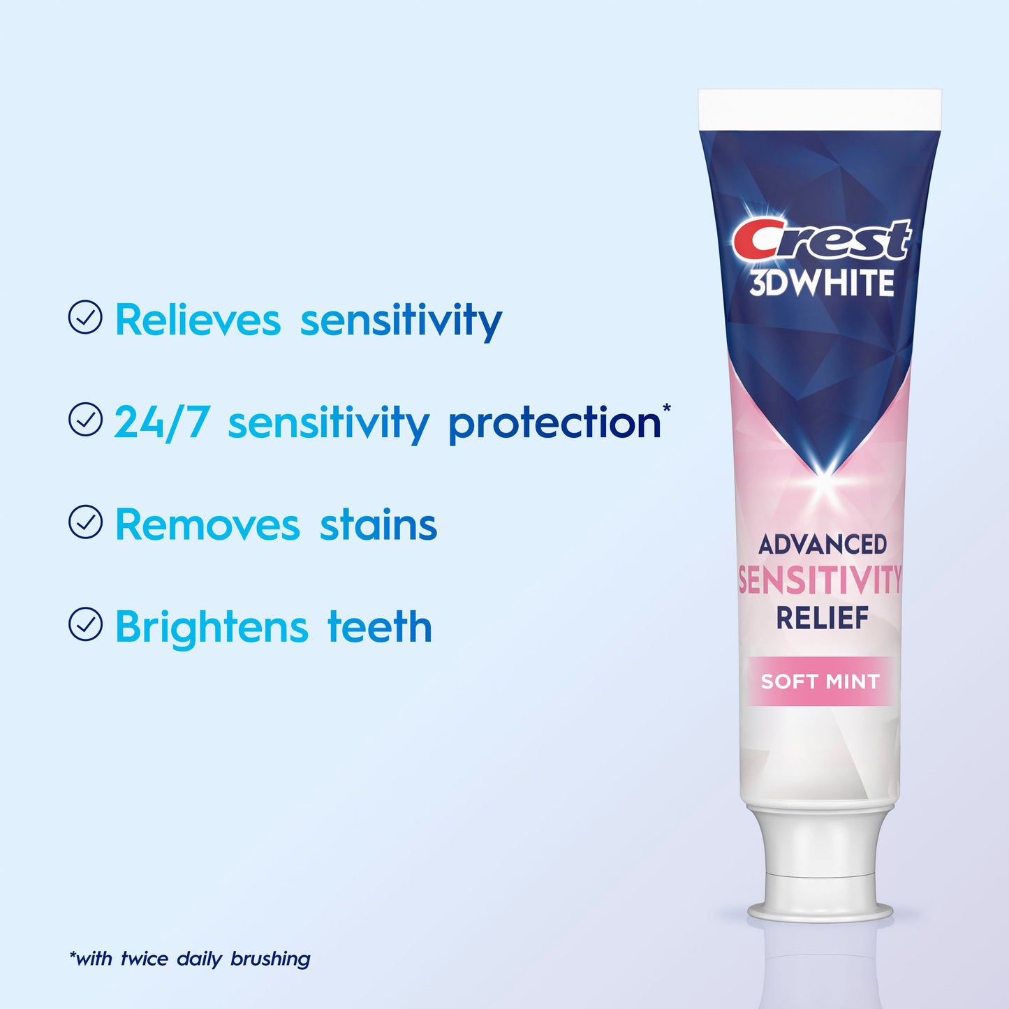 Crest 3D White Advanced Sensitivity Relief Toothpaste - Soft Mint