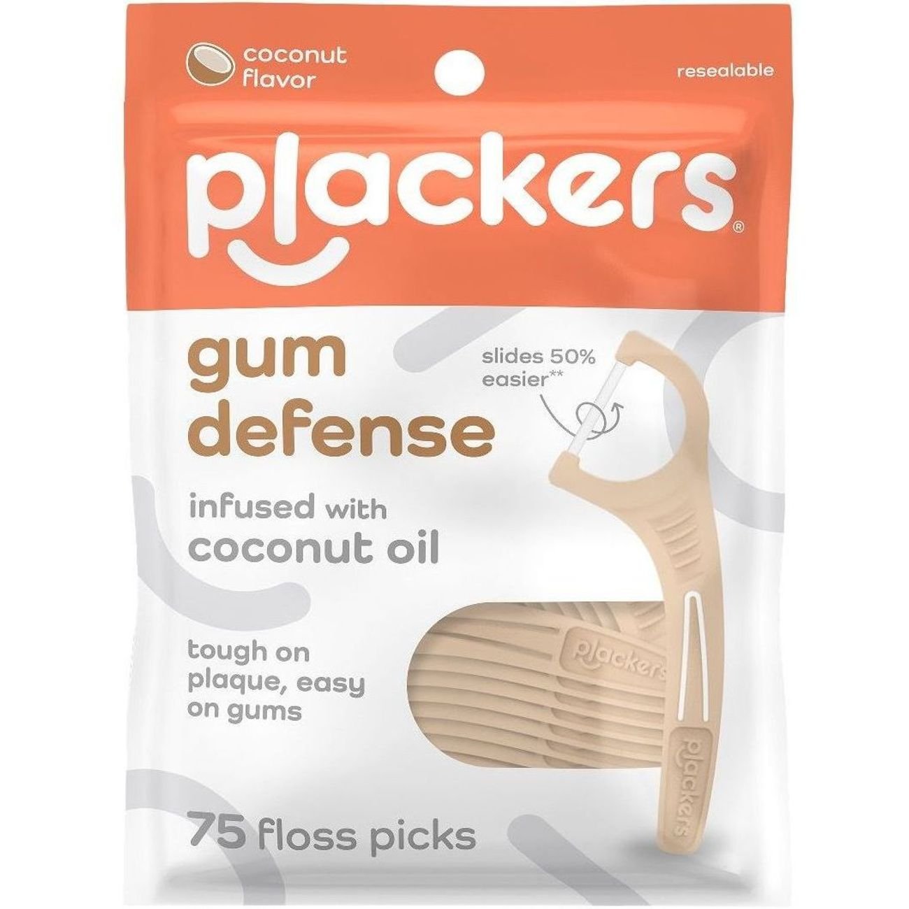 Plackers Gum Defense Floss Picks Infused With Coconut Oil