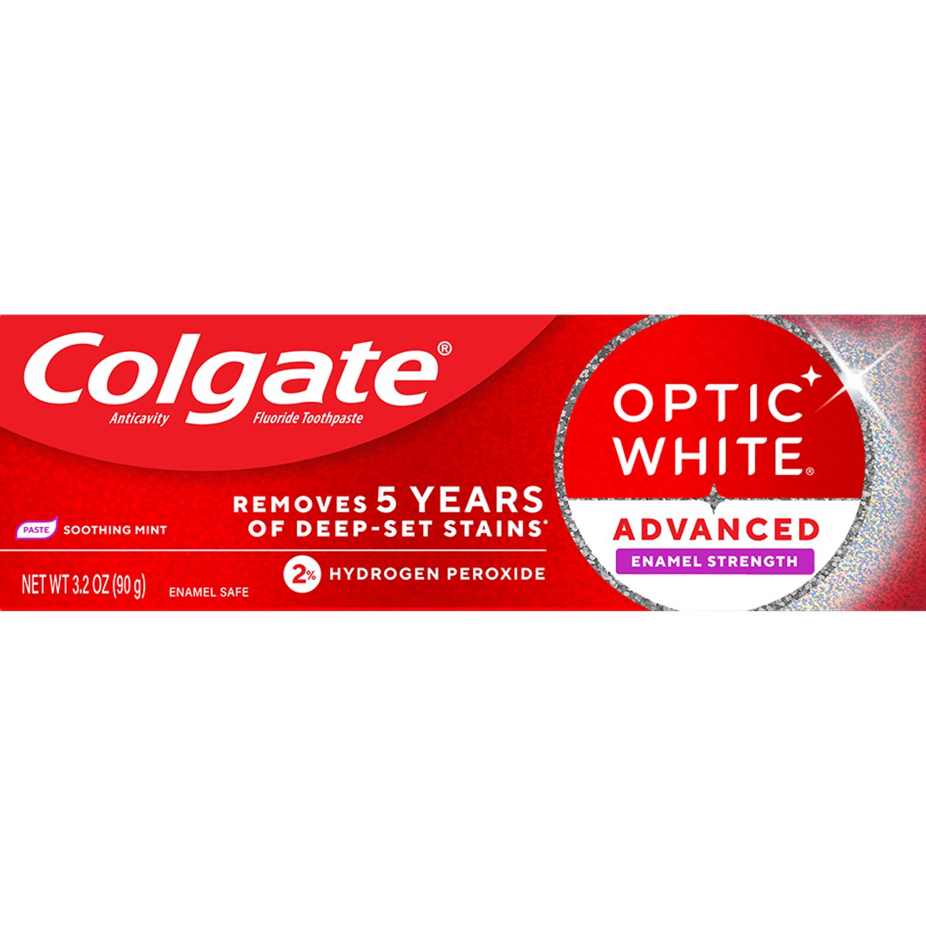 Colgate Optic White Advanced Enamel Strength Toothpaste with 2% Hydrogen Peroxide - Soothing Mint