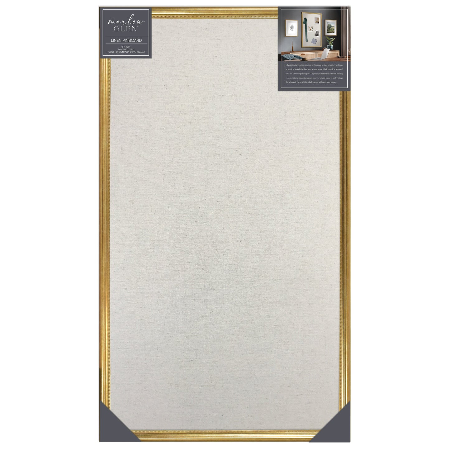 Marlow Glen Linen Pin Board