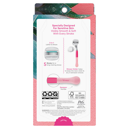 Gillette Venus SensitiveGlide 5 Blade Razor - Aloe Bloom