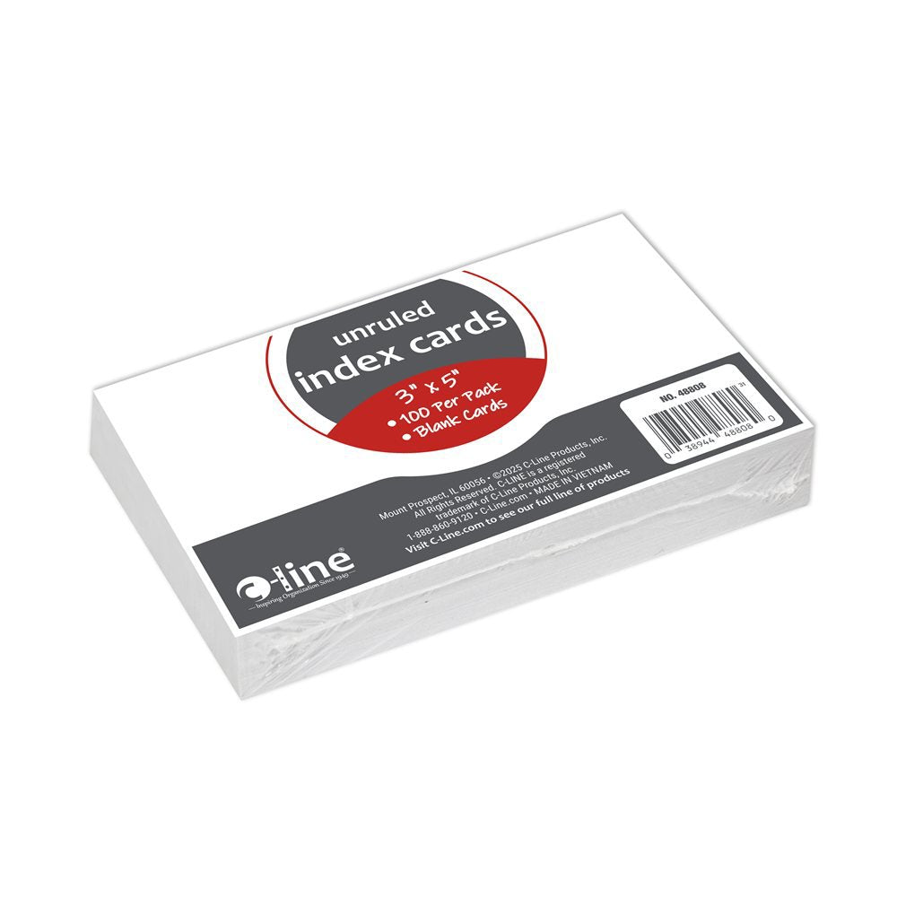C-Line Unruled Index Cards, 100 ct