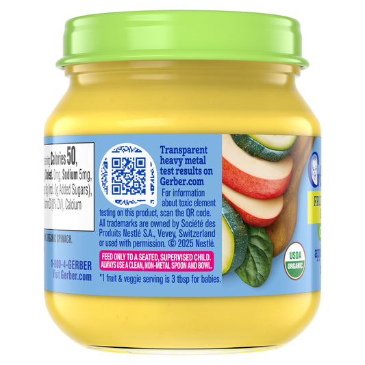 Gerber Organic Fruit & Veggie Blends - Apple Zucchini Spinach