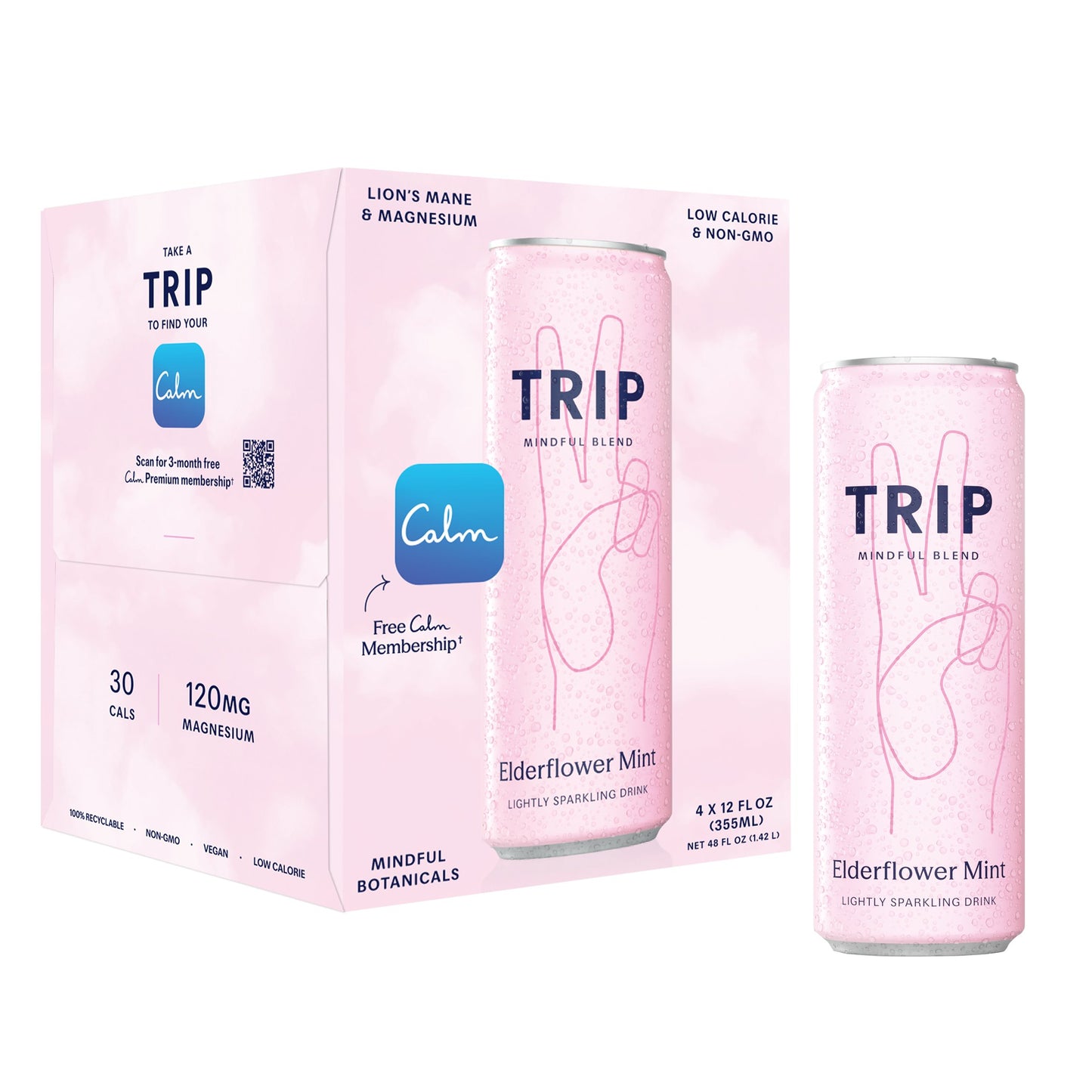 TRIP Elderflower Mint Lightly Sparkling Drink