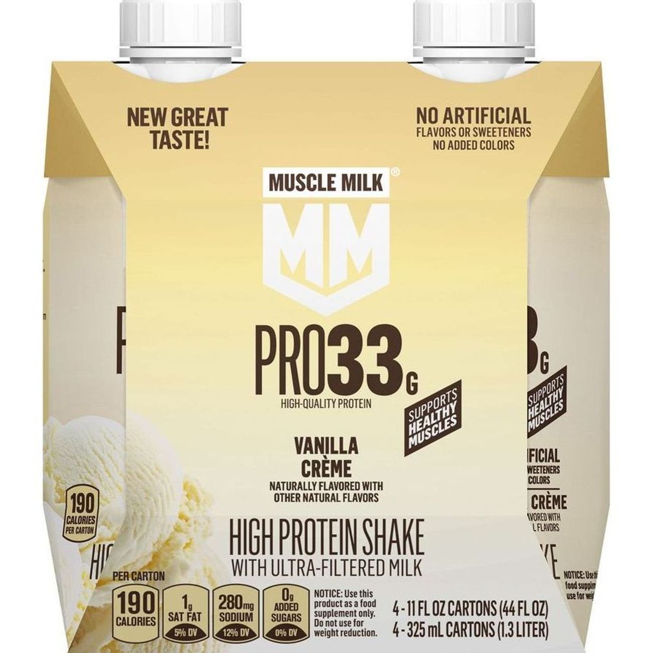 Muscle Milk Pro 33g Protein Shake 4 pk Cartons - Vanilla Creme