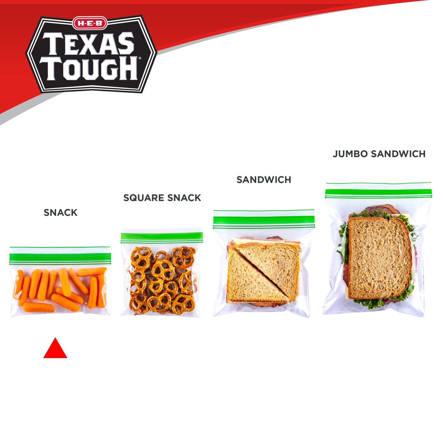 H-E-B Texas Tough Double Zipper Snack Bags