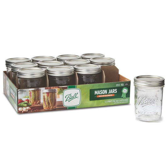 Ball Pint Mason Jars & Lids-Wide Mouth