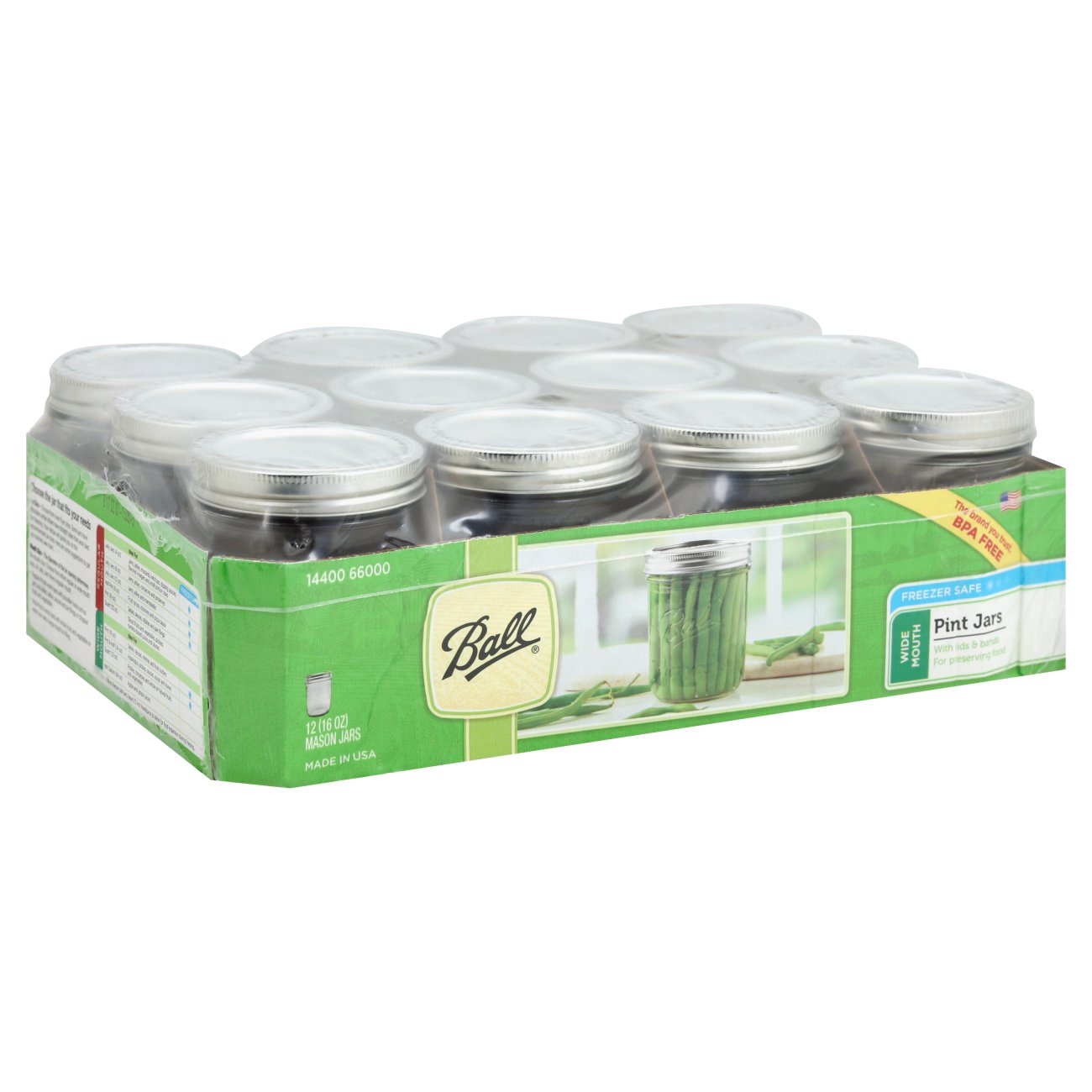 Ball Pint Mason Jars & Lids-Wide Mouth