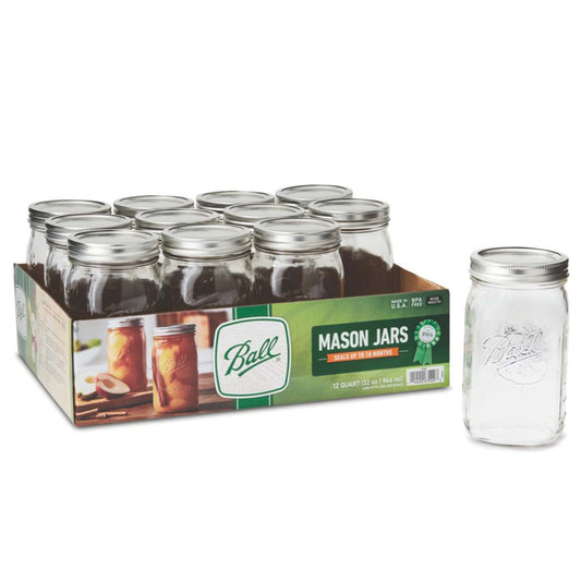 Ball Quart Mason Jars & Lids-Wide Mouth