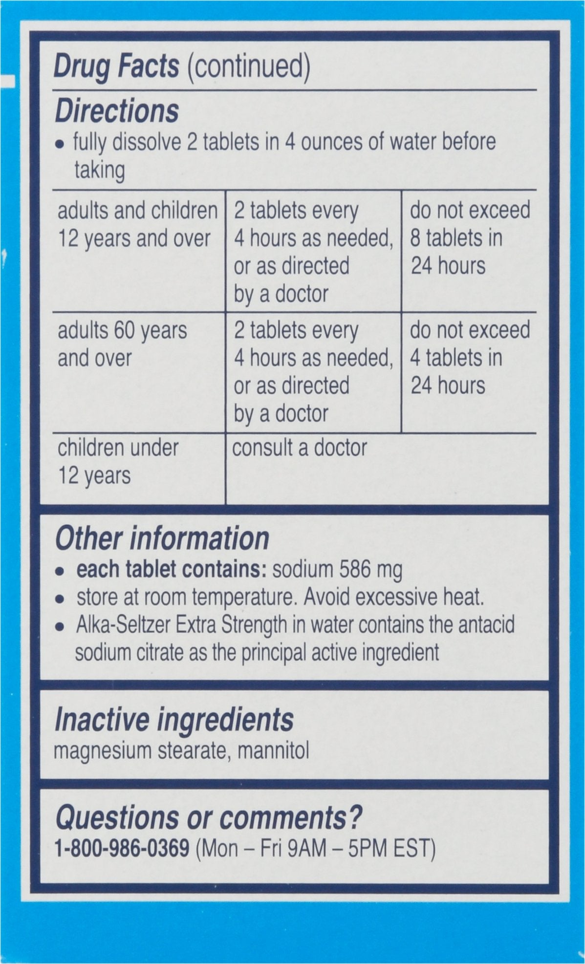 Alka-Seltzer Extra Strength Tablets
