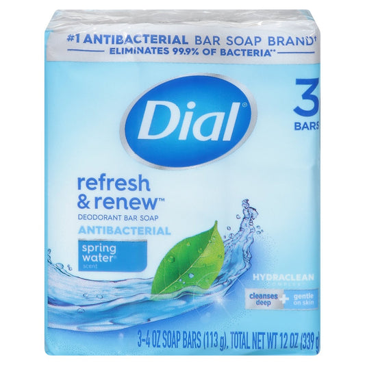 Dial Antibacterial Refresh & Renew Bar Soap - Spring Water